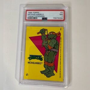 1989 Topps teenage mutant ninja turtles trading card sticker graded Michaelangel